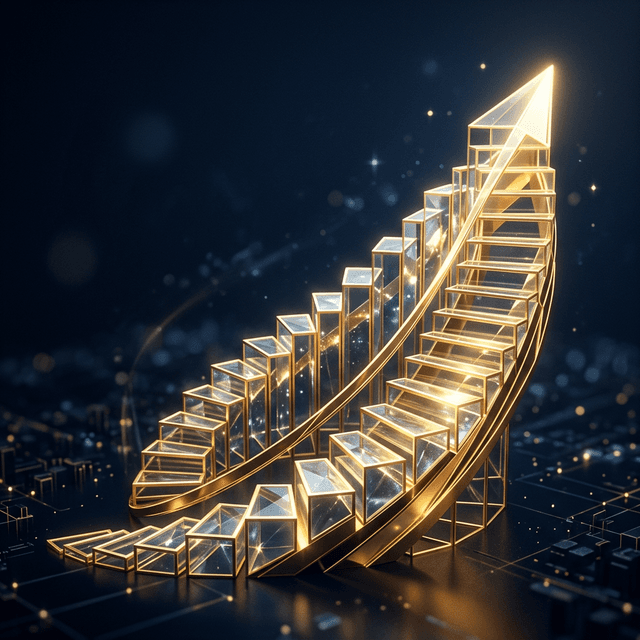 3D Glowing Growth Chart